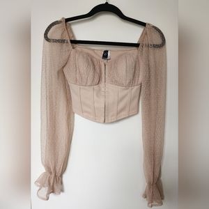 Breezy chiffon cropped corset blouse